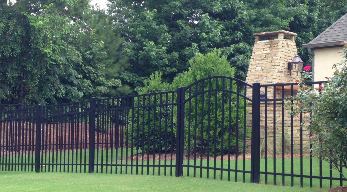 Aluminum Flat Top Arched Gate 3 fence installed by Shelby Fence Company in Alabaster, AL
