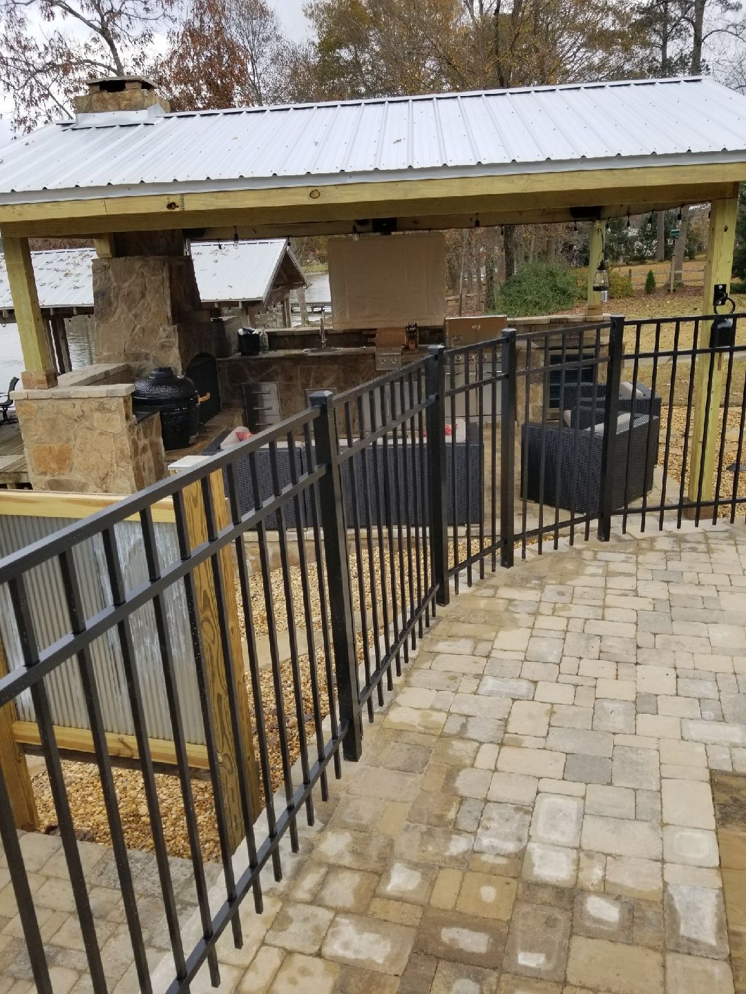 Aluminum In Pool Deck fence installed by Shelby Fence Company in Alabaster, AL