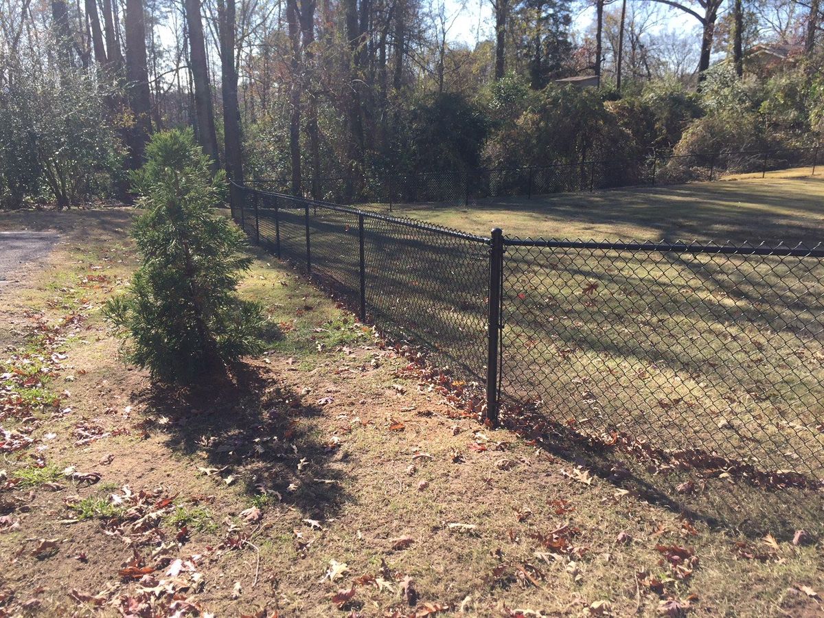 Black Vinyl Chain Link 2 fence installed by Shelby Fence Company in Alabaster, AL