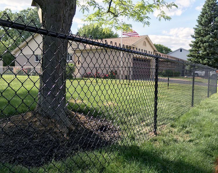 Black Vinyl Chain Link 4 fence installed by Shelby Fence Company in Alabaster, AL