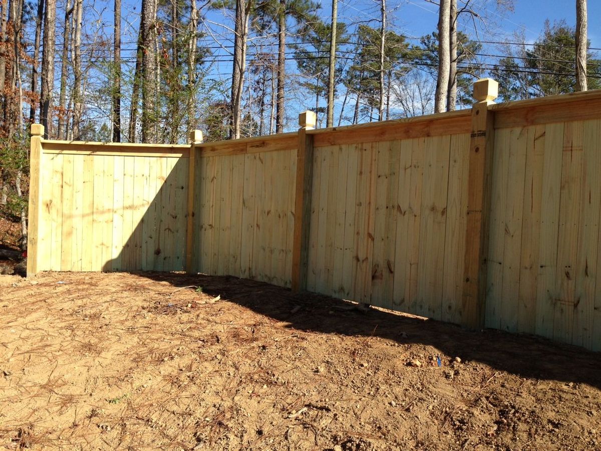 Capped Privacy With 6X6 Post fence installed by Shelby Fence Company in Alabaster, AL