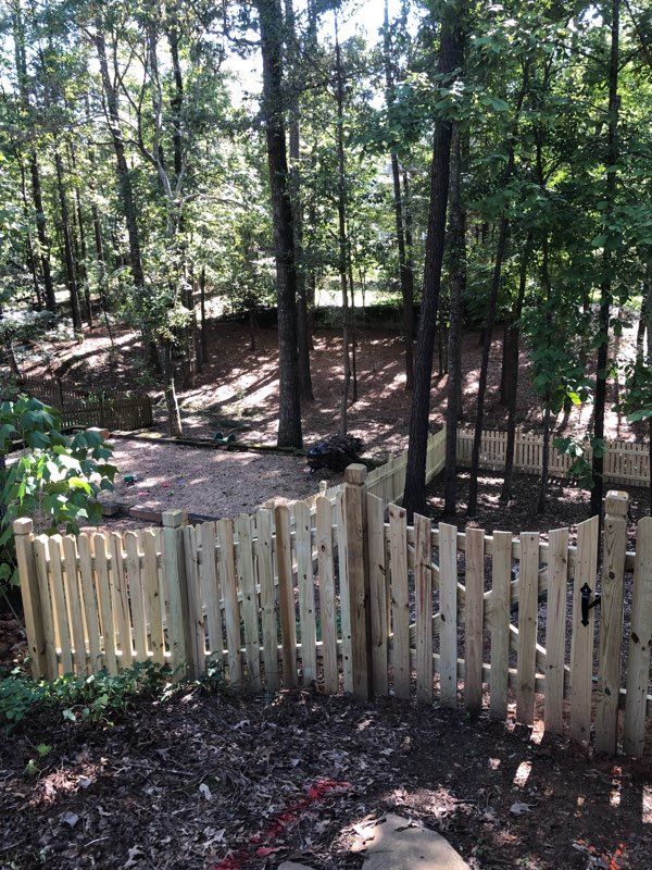 Picket Dog Eared Scalloped Gate fence installed by Shelby Fence Company in Alabaster, AL