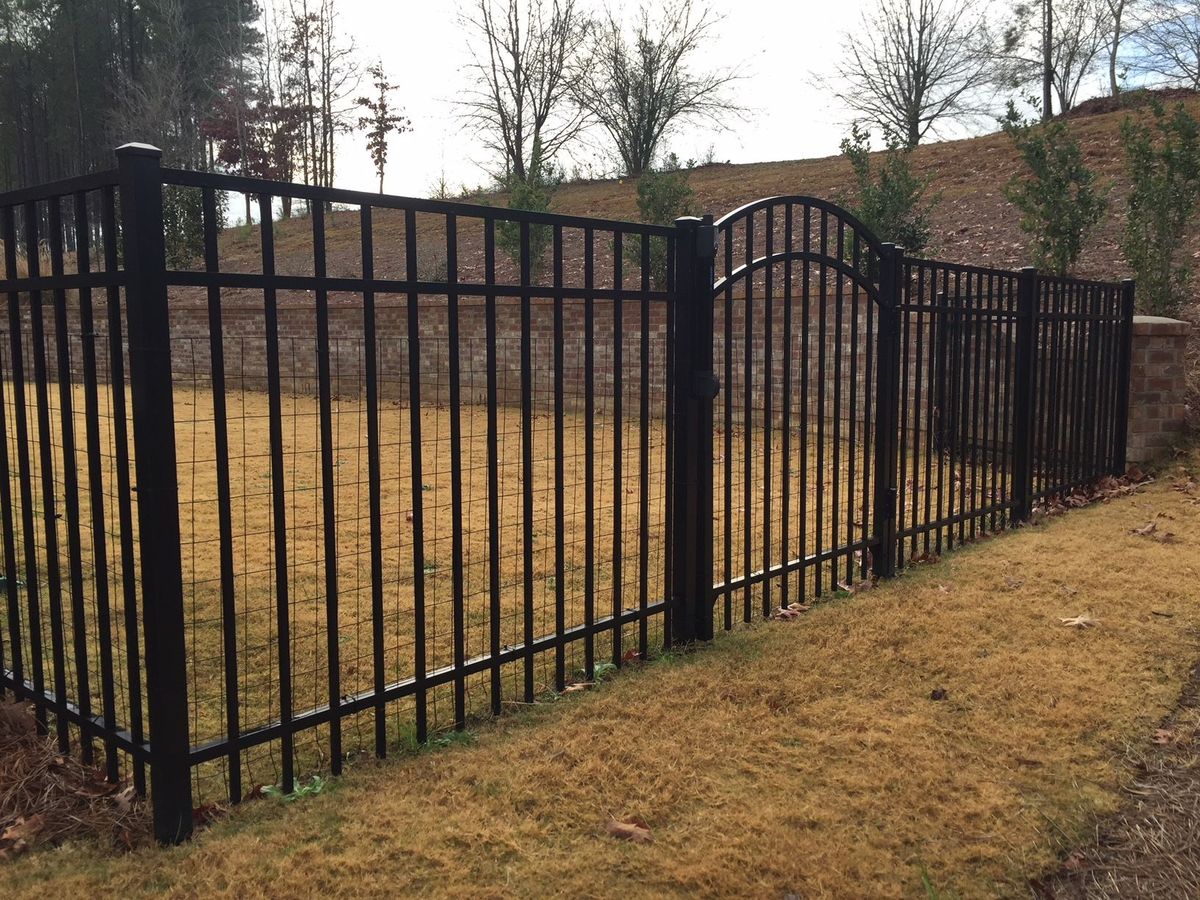 Aluminum ornamental fence installation
